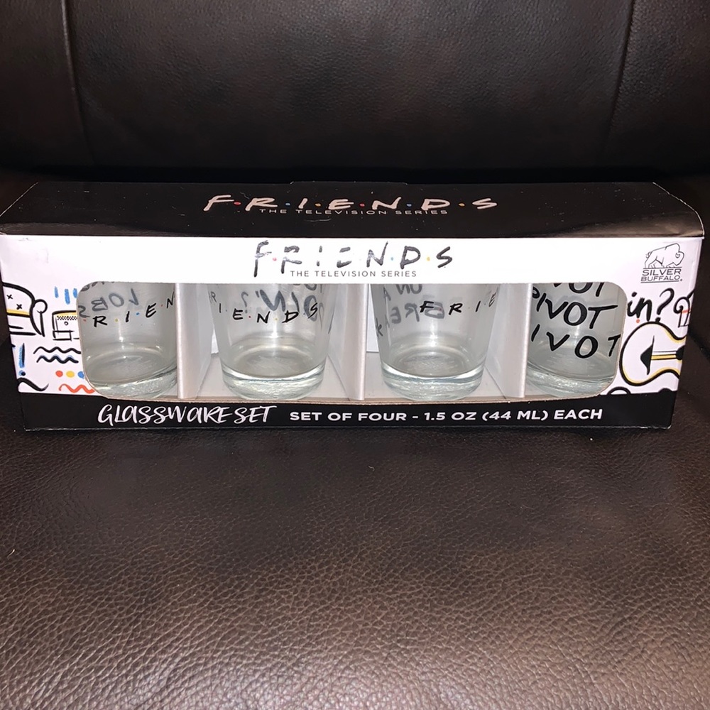 “Friends” set of shot glasses- new w/o tags -$12!